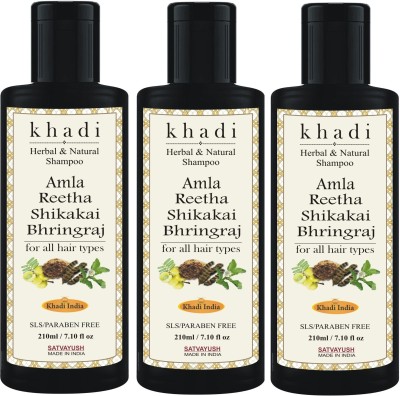 Satvayush Khadi Amla Reetha Shikakai Bhringraj SLS-Paraben free Natural & Herbal Shampoo(630 ml)