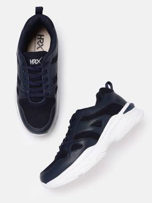 HRX by Hrithik Roshan HRX by Hrithik Roshan Men Navy Blue Woven Design Chunky Sneakers Sneakers For Men