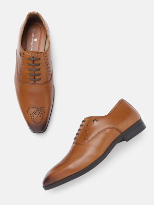 LOUIS PHILIPPE Louis Philippe Men Tan Brown Leather Formal Oxfords with Brogue Detail Oxford For Men(Tan)