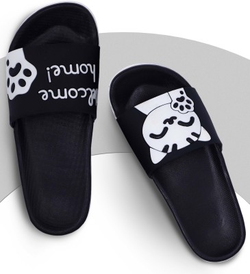 aadi Women Synthetic| Lightweight| Premiun| Comfort| Summer Tendy| Outdoor| Slides(Black , 7)