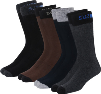 SuzSox Men Solid Calf Length(Pack of 4)