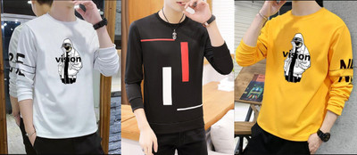 Axxitude Printed Men Round Neck Multicolor T-Shirt