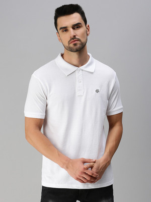 ONN Solid Men Polo Neck White T-Shirt