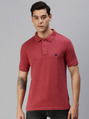 ONN Solid Men Polo Neck Maroon T-Shirt