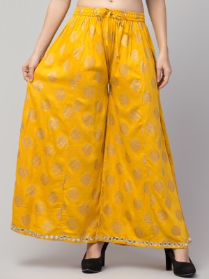 FamBee Flared Women Yellow Trousers