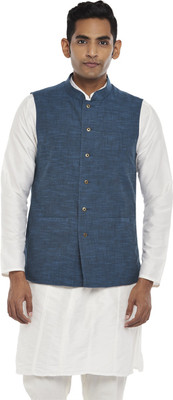 Indus Route by Pantaloons Self Design Men Waistcoat
