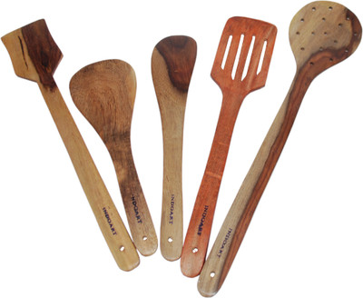 

Indoart Antique Set Wood Ladle(Multicolor, Pack of 5)