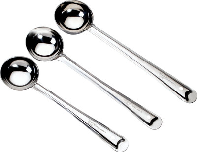 Elegant Stainless Steel Ladle(Steel, Pack of 3)