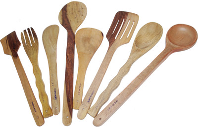 

Indoart Wood Ladle(Multicolor, Pack of 8)