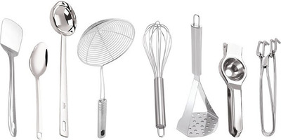 

Petals Stainless Steel Ladle(Steel, Pack of 8)