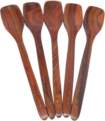 

Indoart Spoon For Fry, Cook & And Server Art No:5sia-Kt13 Wood Ladle(Brown, Pack of 5)