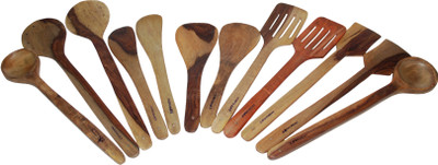

Indoart 2 Bouillon Wood Ladle(Multicolor, Pack of 12)