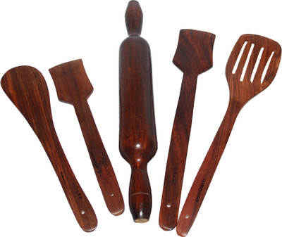 

Indoart Antique Brown Wooden Set Wood Ladle(Brown, Pack of 5)