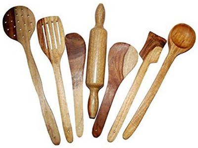 

Desi Karigar Wood Ladle(Pack of 7)