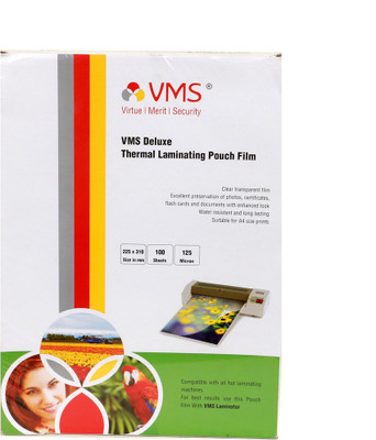 VMS Deluxe Thermal A4 Lamination Pouch 225x310mm 125 Micron for Document and Certificate Laminating Sheet(0.1 mil Pack of 1)