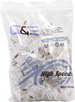 

C&E 100 Pack, Cat6, Cat5e RJ-45 Ethernet Crimp Connectors Lan Adapter(100 Mbps)
