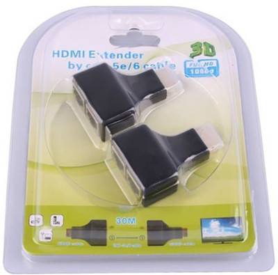 

Iconnect-World HDMI extender over CAT5e/6 cable upto 30 meter to RJ45 Lan Adapter(480 Mbps)