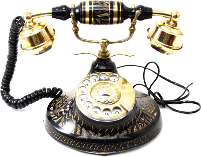 44% OFF on Artondoor Table Maharaja Brass Telephone Round Carved Corded Landline Phone(Golden, Black)