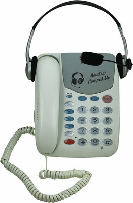 Sonics HT-882- HS Corded Landline Phone(White)
