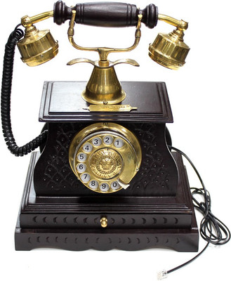 

Interio Crafts IC-T1 Corded Landline Phone with Answering Machine(Brown)