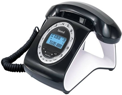 Beetel M73 Stylish Retro Design Corded Landline Phone with Answering Machine(White, Black)