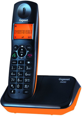 Gigaset A450 Cordless Landline Phone(Black & orange) Flipkart