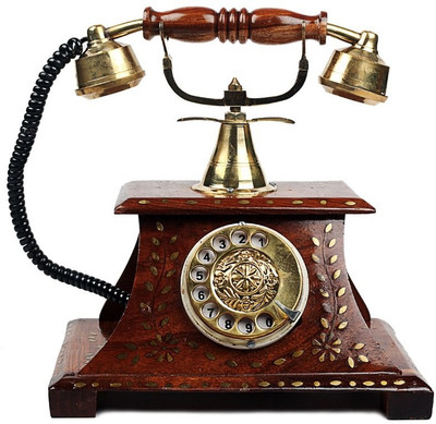 

Desi Karigar Antique Telephone Corded Landline Phone(Brown, Gold)