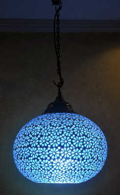 54% OFF on Lal Haveli Home Decoration Pendant Ceiling Light Night Lamp Multicolor Glass Lantern(20.32 cm X 30.48 cm, Pack of 1)