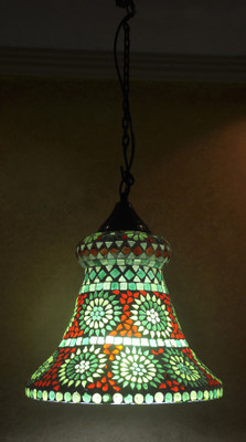 63% OFF on Lal Haveli Home Decorative Lights Pendant Ceiling Lamp Green Glass Hanging Lantern(11 cm X 10 cm, Pack of 1)