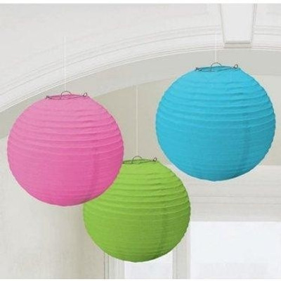 Eplant Green, Pink, Blue Paper Sky Lantern(20 cm X 30.48 cm, Pack of 3)