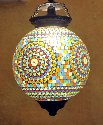 57% OFF on Lal Haveli Home Decorative Light Pendant Ceiling Lamp Blue Glass Lantern(30.48 cm X 25.5 cm, Pack of 1)