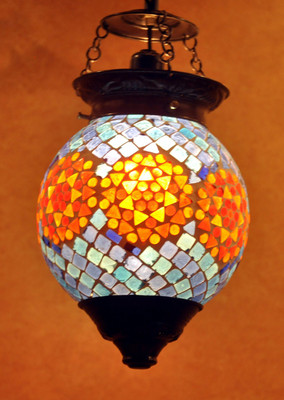 57% OFF on Lal Haveli Home Decoration Pendant Ceiling Light Night Lamp Blue Glass Lantern(15.24 cm X 15.24 cm, Pack of 1)