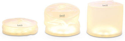 Luci Lux Gold Polyresin Table Lantern(14 cm X 13 cm, Pack of 1)