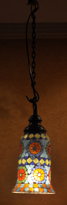 53% OFF on Lal Haveli Home Decoration Pendant Ceiling Light Night Lamp Multicolor Glass Lantern(15.24 cm X 10.2 cm, Pack of 1)