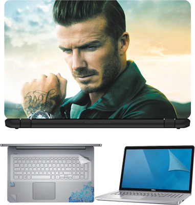 

FineArts David Beckham 4 in 1 Laptop Skin Pack with Screen Guard, Key Protector and Palmrest Skin Combo Set(Multicolor)