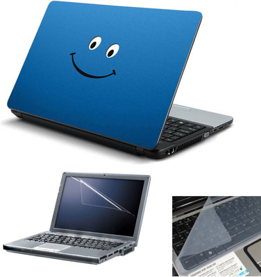 

Geek Blue Smile 3in1 Laptop Skins with Laptop Screen Guard and Key Protector HQ 15.6 Inch Combo Set(Multicolor)