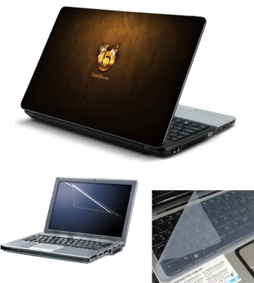 

Geek Beats Logo On Fire 3in1 Laptop Skins with Laptop Screen Guard and Key Protector HQ 15.6 Inch Combo Set(Multicolor)