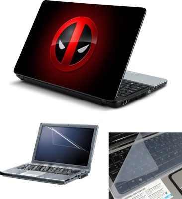 

Geek Deadpoo Logo Comic Marvel 3in1 Laptop Skins with Laptop Screen Guard and Key Protector HQ 15.6 Inch Combo Set(Multicolor)