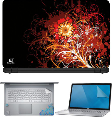 

FineArts Abastract Flower 4 in 1 Laptop Skin Pack with Screen Guard, Key Protector and Palmrest Skin Combo Set(Multicolor)
