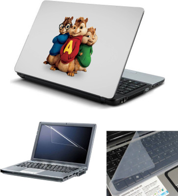 

Geek alvin and the chipmunks 3in1 Laptop Skins with Laptop Screen Guard and Key Protector HQ 15.6 Inch Combo Set(Multicolor)