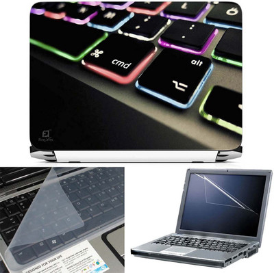 FineArts Keyboard Color Led 3 in 1 Laptop Skin Pack With Screen Guard & Key Protector Combo Set(Multicolor)