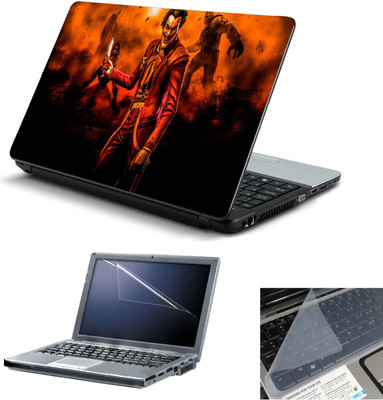

Geek Bloody Joker With Knife 3in1 Laptop Skins with Laptop Screen Guard and Key Protector HQ 15.6 Inch Combo Set(Multicolor)