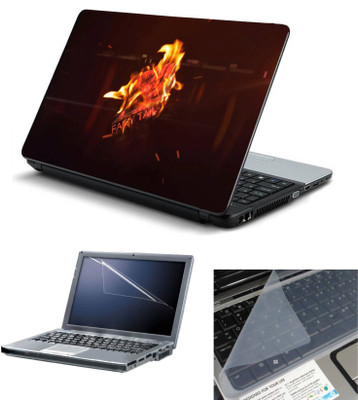 

Geek Fairy Tail Anime Logo On Fire 3in1 Laptop Skins with Laptop Screen Guard and Key Protector HQ 15.6 Inch Combo Set(Multicolor)