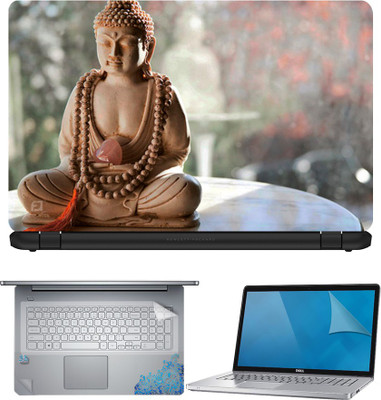 

FineArts Buddha on Table 4 in 1 Laptop Skin Pack with Screen Guard, Key Protector and Palmrest Skin Combo Set(Multicolor)