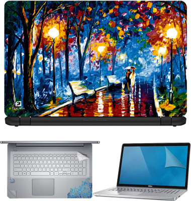 

FineArts Painting Couple Street Walk 4 in 1 Laptop Skin Pack with Screen Guard, Key Protector and Palmrest Skin Combo Set(Multicolor)