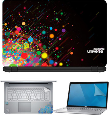 

FineArts Color Circles 4 in 1 Laptop Skin Pack with Screen Guard, Key Protector and Palmrest Skin Combo Set(Multicolor)