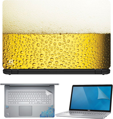 

FineArts Beer 4 in 1 Laptop Skin Pack with Screen Guard, Key Protector and Palmrest Skin Combo Set(Multicolor)