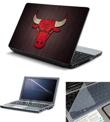 

Geek Chicago Bulls Logo 3in1 Laptop Skins with Laptop Screen Guard and Key Protector HQ 15.6 Inch Combo Set(Multicolor)