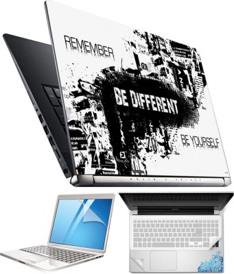 FineArts Be Different 4 in 1 Laptop Skin Pack with Screen Guard, Key Protector and Palmrest Skin Combo Set(Multicolor)