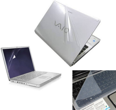 Creative Art Transparent Skin with Screen Guard and Keyboard Protector Combo Set Transparent